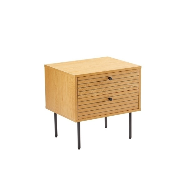 Szafka nocna Lattes dąb z 2 szufladami - Intesi